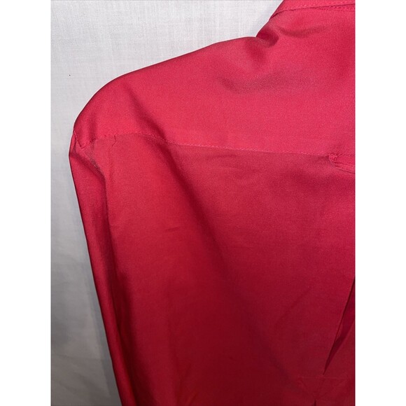 Silk Miracle Dress Shirt Women’s Size 10 Red Silk Blend Button Up Long Sleeve - Picture 11 of 12